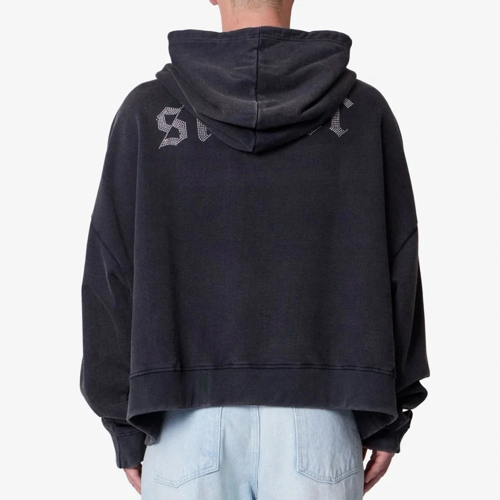 MNML Black Hoodie with Saint Graphic - Picture 2 of 5